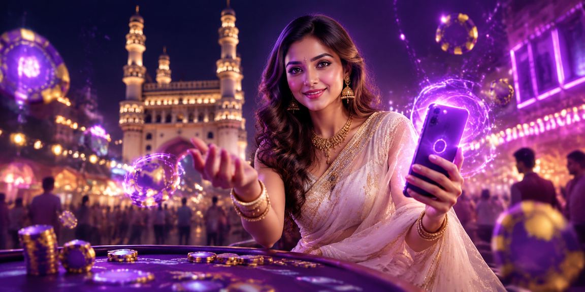 Hyderabad Charminar area showing mobile payment with saree
